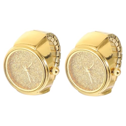 TOYANDONA 2 Stück Glitzernder Ringuhr Damen Quarzuhr Design Modischer Fingerschmuck Armbanduhr Für Frauen Geburtstag von TOYANDONA