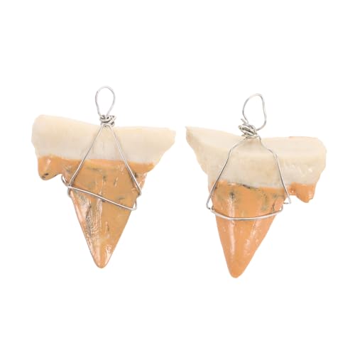 TOYANDONA 2 Stück Zahn Anhänger Halskette für Männer und Frauen Strand Halskette Schmuck für Surfer und Outdoor Geschenkidee für Freunde und Paare von TOYANDONA