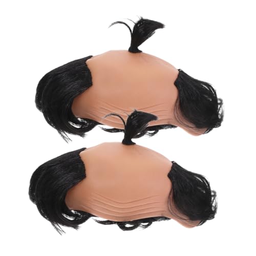 TOYANDONA 2stücke Haarteil Glatze Für Cosplay Japanische Perücken Für Männer Haarteil Mann Glatze Für Party Und Aufführung Leicht Anzuziehen von TOYANDONA