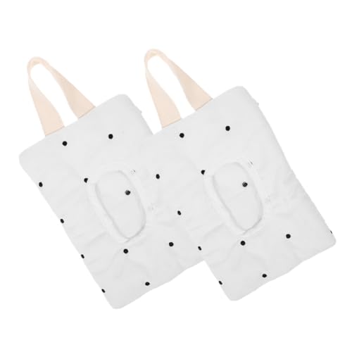 TOYANDONA 2 Stück Kinderwagen Organizer Tasche Tragbare Feuchttuch Halterung für Nachfüllbare Baumwolltasche für Babytücher Weiß mit Punkten Optimal für Autos und Kinderwagen von TOYANDONA