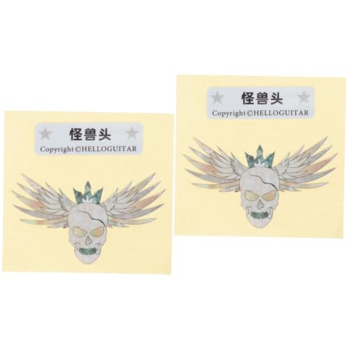 TOYANDONA 2 Stück Monster Head Gitarrenaufkleber Akustikgitarre Kopfplatte Aufkleber Selbstklebender Aufkleber E Gitarre Aufkleber Selbstklebender Patch Gitarrenversorgung E Gitarre Patch von TOYANDONA