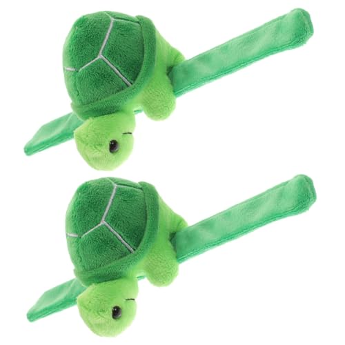 TOYANDONA 2 Stück Plüsch Slap Armband Schildkröte Weiches Kuscheltier Armband Leichtes Bequemes Party Deko für Erwachsene Niedliches Tiermotiv für Themen und Geburtstagspartys von TOYANDONA