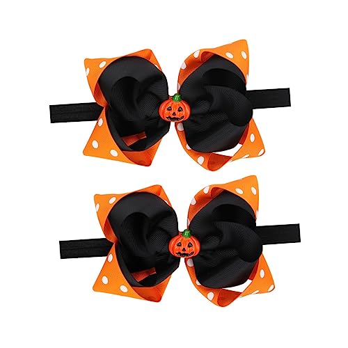 TOYANDONA 2st Stirnband Halloween-kopfbedeckungen Für Kinder Halloween Schleife Knoten Headwrap Festival-baby-haarband Baby-kürbis-haarband Neugeboren Elastische Kordel Krawatte Schmücken von TOYANDONA