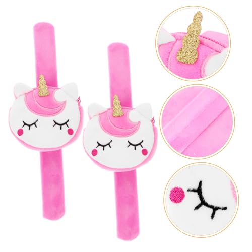 TOYANDONA 2 Stück Teiliges Einhorn Slap Armband mit Münzfach Party Snap Bracelet Vielseitig als Geldbeutel für Mädchen und Jungen Skinfreundlich Bequem Tragbar von TOYANDONA