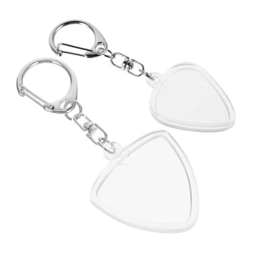 TOYANDONA 2 Stück Teiliges Gitarrenplektrenhalter Transparent Plectrum Organizer mit Schlüsselanhänger Kompakter Leichter Gitarrenplektren Aufbewahrungsbox für Reise Übung und Auftritt von TOYANDONA