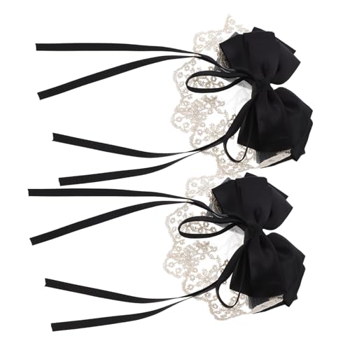 TOYANDONA 2 Stück Teiliges Haarschleifen Haarclips für Frauen und Mädchen Leichte Langlebige Schleifen Haarspangen mit Stabilem Modisches Accessoire für Alltag und Hochzeit Schwarzes Spitzen von TOYANDONA