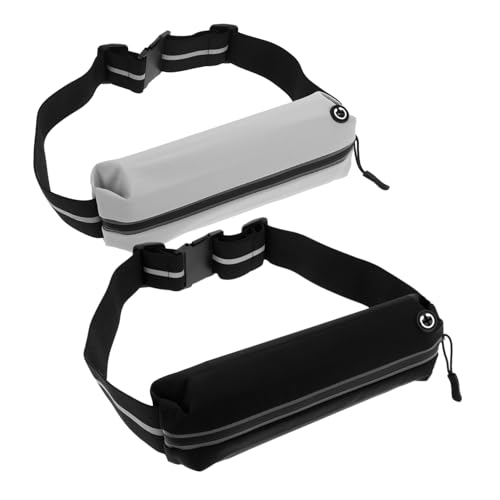 TOYANDONA 2 Stück Teiliges Jogging Hüfttasche Verstellbarer Wasserdichter Laufgürtel für Männer und Frauen mit Reflektierenden Elementen und Handyhalterung für Outdoor Aktivitäten und Reisen von TOYANDONA