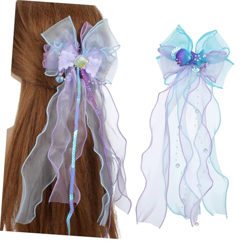 TOYANDONA 2stücke Meerjungfrau-haarspangen Mit Schleife Für Frauen Und Mädchen Leichte Konstruktion Sichere Haarklemmung Vielseitige Styloptionen Für Partys Und Alltag von TOYANDONA