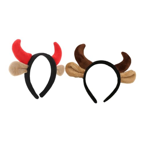 TOYANDONA 2 Stück Teiliges Stirnband mit Hörnern und Ohren Bequemes Haaraccessoire für Kostüm und Cosplay Kindgerechtes Design Geeignet für Party und Rollenspiel von TOYANDONA