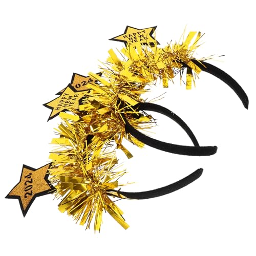 TOYANDONA 2 Stück Year Party Haarreif Damen Glitzerndes Stern Haarband Leichtes Strapazierfähiges Festliches Haar Accessoire für Silvester Karneval und Familienfeiern von TOYANDONA