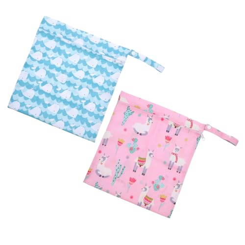 TOYANDONA 2 Stück wasserdichte Wiederverwendbare Windeltasche Multifunktionale Wickeltasche für Feuchte und Trockene Windeln für und Aufbewahrung mit Tiermotiven von TOYANDONA