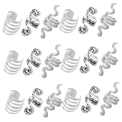 TOYANDONA 20 Stück Teiliges Vintage Dreadlock Haarschmuck Metall Spiralringe für Braids Hohl Geschichtete Haar Ringe in Silber Langlebige Styling Accessoires für Frauen und Männer von TOYANDONA
