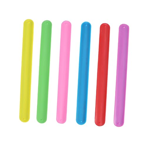 TOYANDONA 24 Stück Teiliges Regenbogen Silikon Slap Armband für Jungen Mädchen Party Mitgebsel Elastisch Flexibel Hautfreundlich in Farben Gelb Rot Grün Himmelblau von TOYANDONA