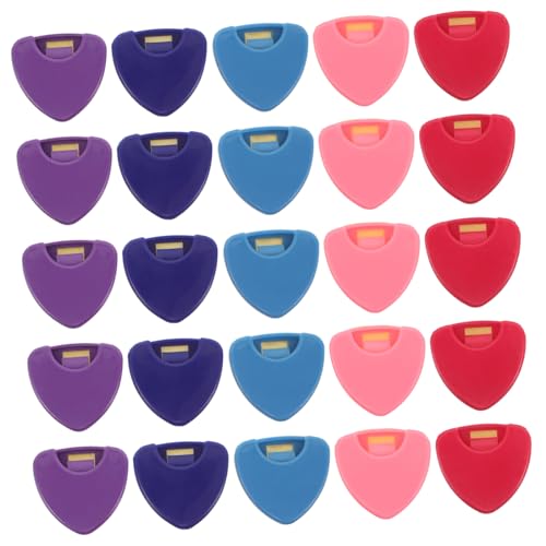 TOYANDONA 25 Stück Teiliges Gitarrenplektrum-Organizer- Tragbares Dreieckiges Mini-etui für Ukulele Banjo Bass Farbenfrohe Plektrenbox Kompakt Leicht Kratzfest Vielseitig für Musiker von TOYANDONA