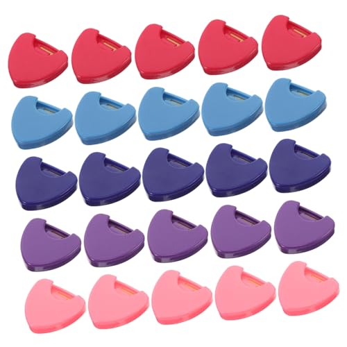 TOYANDONA 25 Stück Teiliges Plektren-etui Tragbarer Leichter Gitarren-Pick-Organizer aus Robustem Kunststoff Dreieckig für Banjo Bass Ukulele mit Bunten Plektren in Farben für Musiker von TOYANDONA