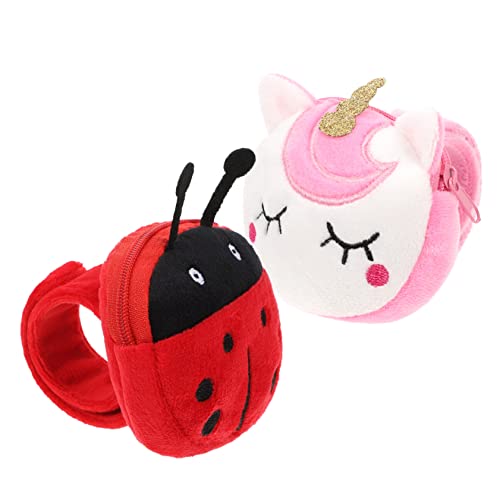 TOYANDONA 2stücke Junge Mädchen Plüsch Geldbörse Slap Armband Süße Tier- Handgelenk Spielzeuge Für Mädchen Und Jungen Als Partygeschenk Für Geburtstage von TOYANDONA