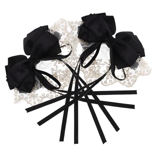 TOYANDONA 2St Haarspangen lange Haarschleifen Tiara Schleifen für die Haare große Haarspange Schleifenclips für Frauen Mehrfarbig Haarnadel Halter Kopfbedeckung Fräulein von TOYANDONA