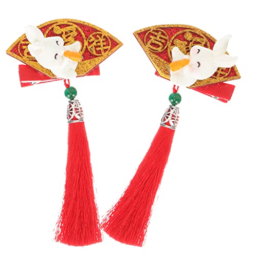 TOYANDONA 2st Häschen Haarnadel Kimono-haarspange Hanfu-haarspangen Hasen-haar-accessoires Haarstylingzubehör Für Damen Hochzeit Kopfschmuck Tiara China Kind Mädchen Stoff von TOYANDONA