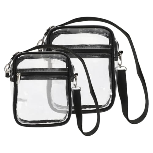 TOYANDONA 2Stücke Durchsichtige Umhängetasche PVC Stadionzugelassene Transparente Geldbörse mit Reißverschluss Verstellbarer Schultergurt für Konzerte und Sportveranstaltungen TOYANDONA 2Stücke Durchsichtige Umhängetasche PVC Stadionzugelassene Transparente Geldbörse mit Reißverschluss Verstellbarer Schultergurt für Konzerte und Sportveranstaltungen von TOYANDONA