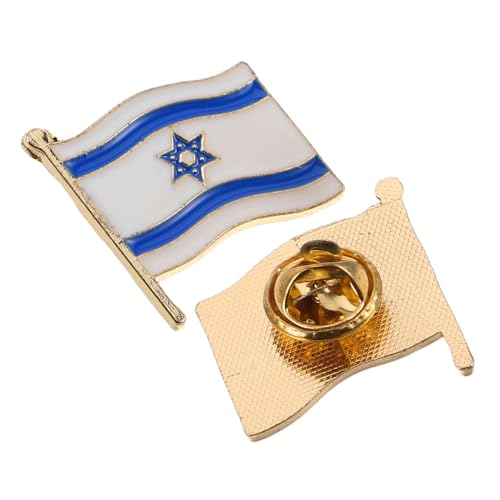 TOYANDONA 2 Stück Emaille Brosche mit Israel Flagge Anstecknadel für Männer und Frauen Kreatives Abzeichen für Partys und Gedenkdekorationen Jüdisches Souvenir Markantes Design von TOYANDONA