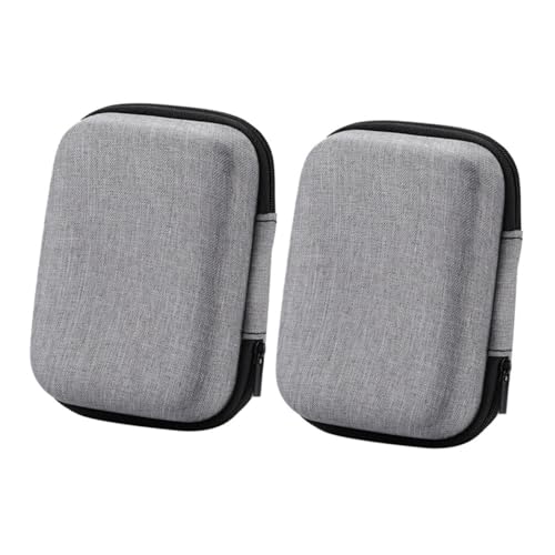 TOYANDONA 2 Stücke Mikrofon Aufbewahrungstasche für Kopfhörer und Power Eva Material Tragbar und Wasserabweisend Universeller Kabel Organizer für Digitale Zubehörteile Grau von TOYANDONA