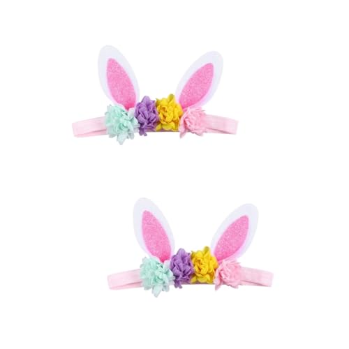 TOYANDONA Kopfschmuck 2st Make-up-stirnband Kopfbedeckung Mit Hasenohren Dekor Stirnband Hasenohren-stirnband Haarbänder Für Die Osterparty Frühlings-ostern- Feder Haarschmuck Rosa von TOYANDONA