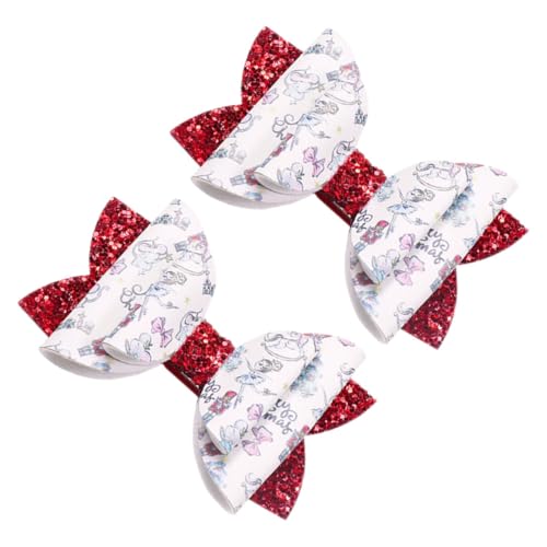 TOYANDONA 2stücke Glitzer Haarschleifen Für Junge Mädchen Niedliche Weihnachts Haarspangen Einfache Befestigung Leicht Und Bequem Haarschmuck Für Feiertage Und Feste von TOYANDONA