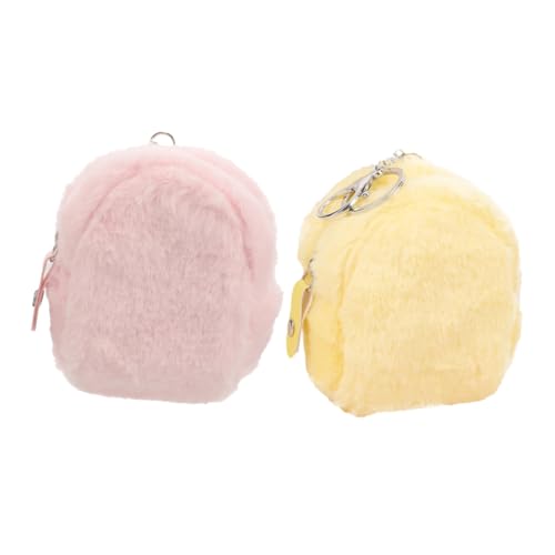 TOYANDONA 2stücke Kawaii Mini Plüsch Geldbeutel Für Münzen Und Schlüssel Süße Cartoon Geldbörsen Für Mädchen Ohrhörer Organizer Farbenfrohe Schlüsselanhänger Taschen von TOYANDONA