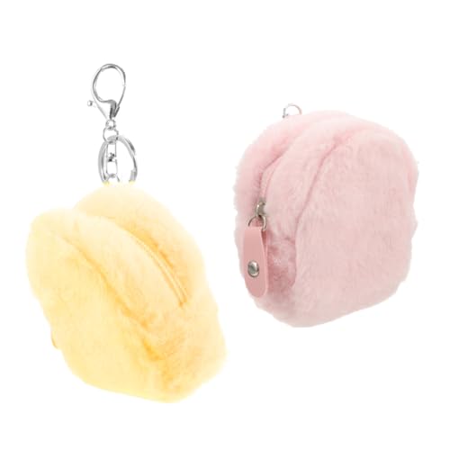 TOYANDONA 2stücke Kawaii Plüsch Geldbörse Mit Schlüsselanhänger Süßes Mini Portemonnaie Für Mädchen Für Münzen Kopfhörer Und Schlüssel Leicht Und Handlich Perfektes Accessoire von TOYANDONA