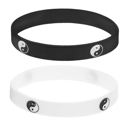 TOYANDONA 2stücke Pack Silikonarmbänder Gummiarmband Symbol Armbänder Chinesischer Stil Damen Herren von TOYANDONA