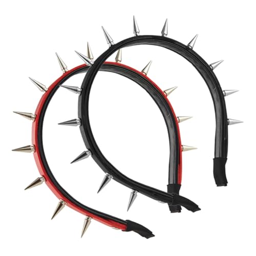 TOYANDONA 2stücke Stirnband Mit Stacheln Für Damen Punk-stirnbänder Haarspange Für Cosplay-partys Haarschmuck Für Halloween Cosplay-stirnbänder Stilvolle Zubehör Für Themen Partys von TOYANDONA