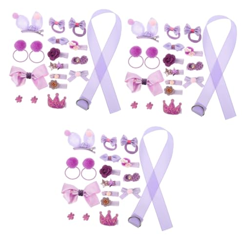 TOYANDONA 3 Sätze Haarspangen-set Für Kinder Haarschmuck Für Babymädchen Anzug Für Kinder Kinderanzug Haarspangen-clip Für Mädchen 18-teiliges Set Violett Stoff Kleine Kein Haarschaden von TOYANDONA