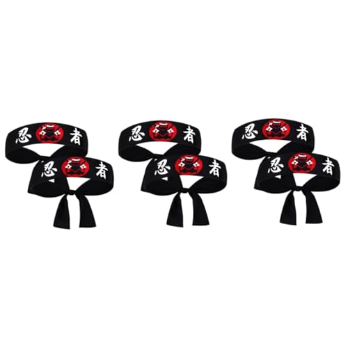 TOYANDONA 3 Sätze Japanisches Chef Stirnband Atmungsaktives Ninja Hachimaki Für Karate Sport Und Küche Komfortabel Rutschfest Für Training Und 2 Stücke * 3 von TOYANDONA