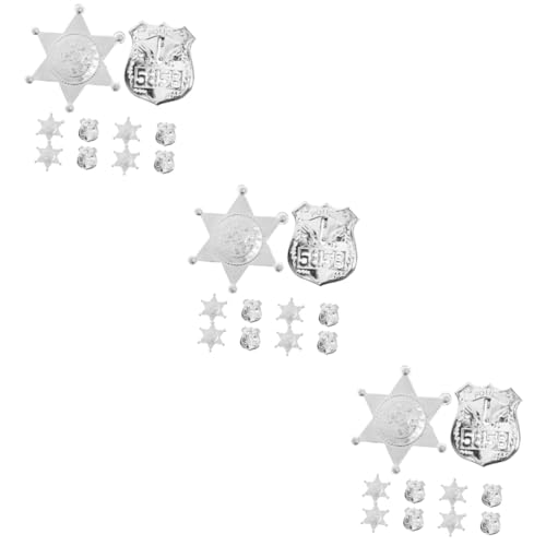 TOYANDONA 3 Sätze Rollenspielspielzeug -requisite -polizei-verkleidungszubehör Cosplay -accessoire Für Partybrosche Prop Polizeinadel Abs Silber 10 Stück * 3 von TOYANDONA