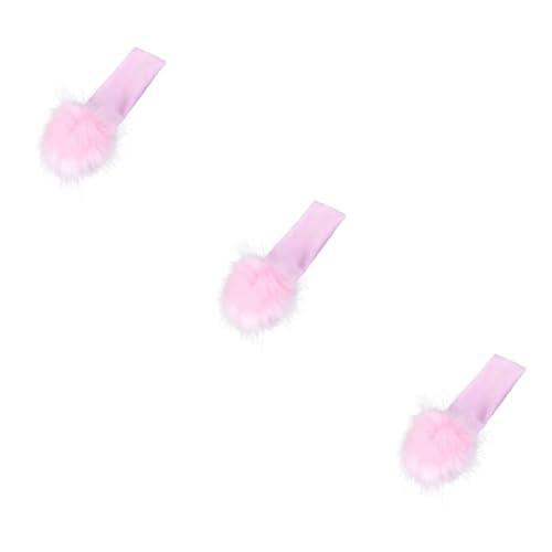 TOYANDONA Haarschmuck Für Kinder 3 Stk Pelzknäuel-Stirnband weihnachtsdeko Haarball Haarschmuck Zubehör schmücken Kind Kopfbedeckung Baumwolle Rosa Foto-Requisiten von TOYANDONA