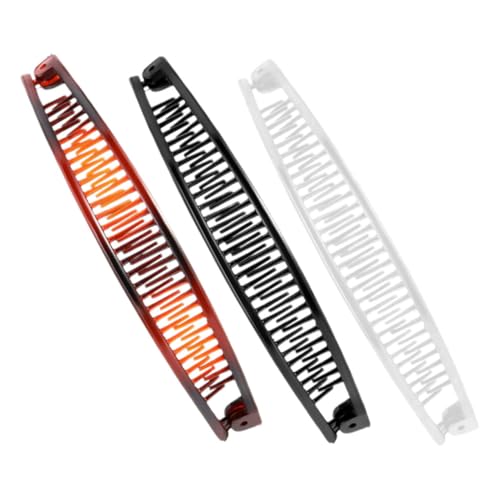 TOYANDONA 3stücke Bananen-haarspange Mit Doppelkamm Fischschwanz-clip-design Rutschfeste Haar-accessoires Für Frauen Geeignet Für Dünnes Und Dickes Haar Für Pferdeschwanz Und Gestufte von TOYANDONA