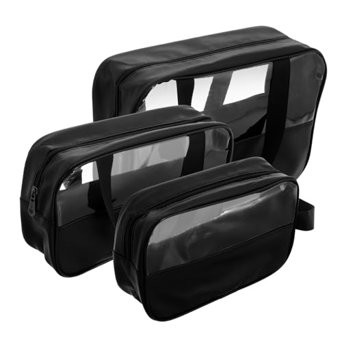 TOYANDONA 3stücke Transparenter Kulturbeutel Mit Großem Fassungsvermögen Wasserdichter Aufbewahrungstasche Für Kosmetik Und Toilettenartikel Tragbarer Organizer Mit Reißverschluss Für von TOYANDONA