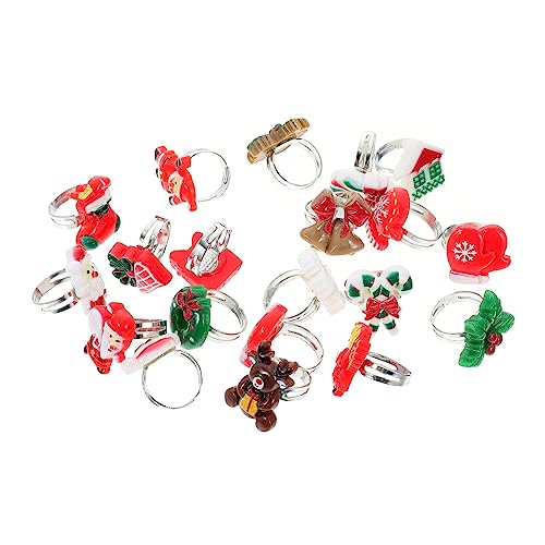 TOYANDONA 36 Stück Teiliges Finger Ring aus Leichtem Niedliche Cartoon Ringe für Weihnachts und Geburtstagsfeiern Verstellbar als Party Gastgeschenk für Mädchen von TOYANDONA
