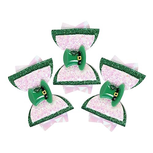 TOYANDONA 3St Haarnadeln zum irischen Tag Kinderhaaraccessoires für Mädchen Seitenclip für Kinder st patricks day haarschmuck haarklammer grün Tiara Haarspangen Schleife Haarspange Krawatte von TOYANDONA