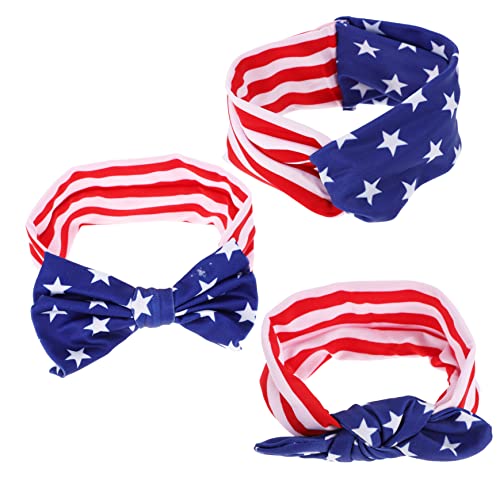 TOYANDONA 3St Ohr Stirnband stirnbänder Flagge Haarzubehör Babys haarschmuck haar zubehör hair jewellery haaraccessoires us flag kopfschmuck haarband Stoff von TOYANDONA