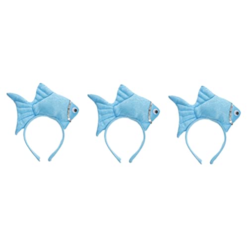 TOYANDONA Plüschfisch Haarband Für Kinder Einheitsgröße Niedliche Fisch-Kopfbedeckung Für Feiertags-Dekoration Und Rollenspiele 23X23X10.5 Cm Blau von TOYANDONA