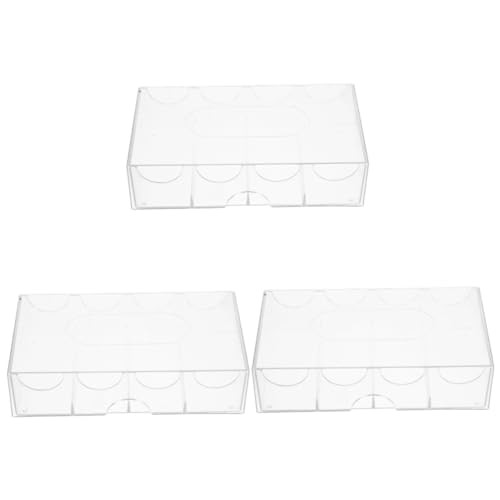 TOYANDONA 3stücke Multi-Grid Poker Chip Aufbewahrungsbox Transparente Stapelbare Chips-Organizer Mit Großem Fassungsvermögen Für Poker-Nacht Für Spielkarten von TOYANDONA