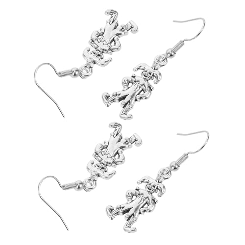 TOYANDONA 4 Paare Clown Ohrringe Damen Hängend Vintage-inspiriert Kreativ Circus Party Schmuck für Teen Mädchen Karneval Cosplay und Theater Events von TOYANDONA