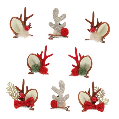 TOYANDONA 4 Paare Weihnachts Haarspangen Rentiergeweih Haarclips mit Sicherem Material Langlebig Guter Halt Festliche Party Accessoires für Damen Vielseitig Kombinierbar Auffälliges Design von TOYANDONA