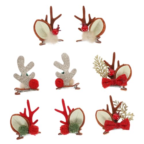 TOYANDONA 4 Paare Weihnachts Rentier Geweih Haarklammern Festliche Haarspangen Weihnachtsdeko Antler Barrette für Party Damen von TOYANDONA