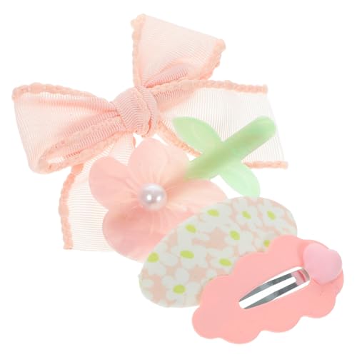 TOYANDONA 4 Sätze Haarspange Haarschmuck Babyanzüge Haarschleife Stift Haarspangen Für Babys -set Cartoon-haarspange Mädchen Haarspange Haarnadel Rosa Hochzeit Entenschnabel-clip Kind von TOYANDONA