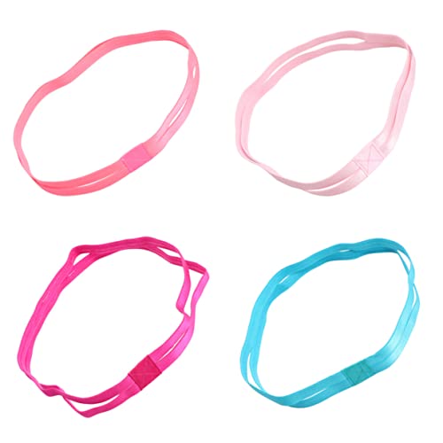 TOYANDONA 4 Stück Anti-Rutschlauf-Haargurt Trainieren wickeln Flexibilität Schweiß elastisches Yoga leicht stirnband elastische Sport-Stirnbänder Sporthaarbandfrauen laufendes Haarband Stoff von TOYANDONA
