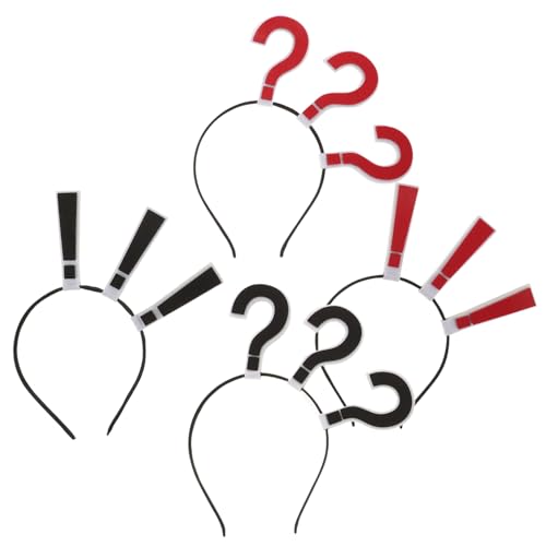 TOYANDONA 4stücke Rutschfestes Haarband Trendiger Haarreifen Fragezeichen-haarreifen Kostüm-kopfbedeckungen Halloween-haarschmuck Haarband Aus Stoffmaterialien von TOYANDONA