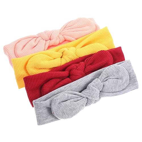 TOYANDONA Bögen 4 Stück Haarschmuck Dünnes Stirnband Baby Haarband Baby Mädchen Haarschleifen Dehnbare Kopfbedeckung Baby Haarschleife Polyester Koreanische Version Neugeboren Großer Bogen von TOYANDONA