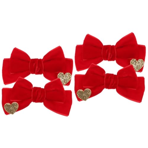 TOYANDONA 4 Stück Haarspange Aus Samt Haarschleifen Krokodilklemme Haarspangen Für Kinder Bowknot-haarnadel Schleifen Für Die Haare Babyclips Für Haare Mädchen Herbst Und Winter Seitenclip von TOYANDONA